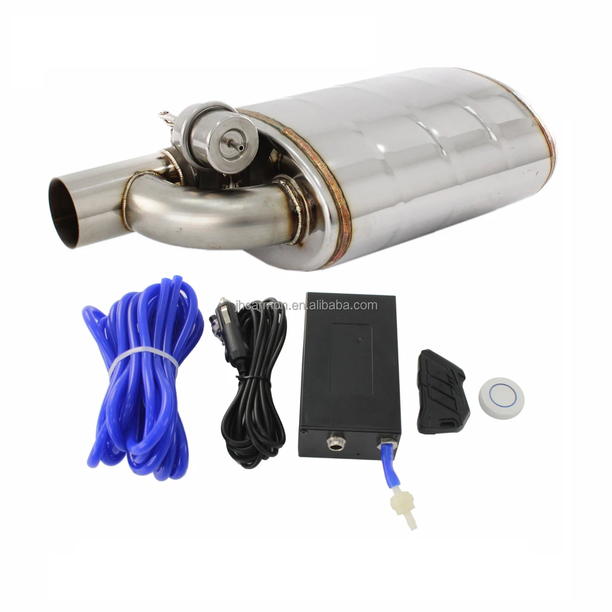 Car Universal Oval Stainless Steel Exhaust Muffler Valve One Cutout Valve Remote Control Variable Silencer