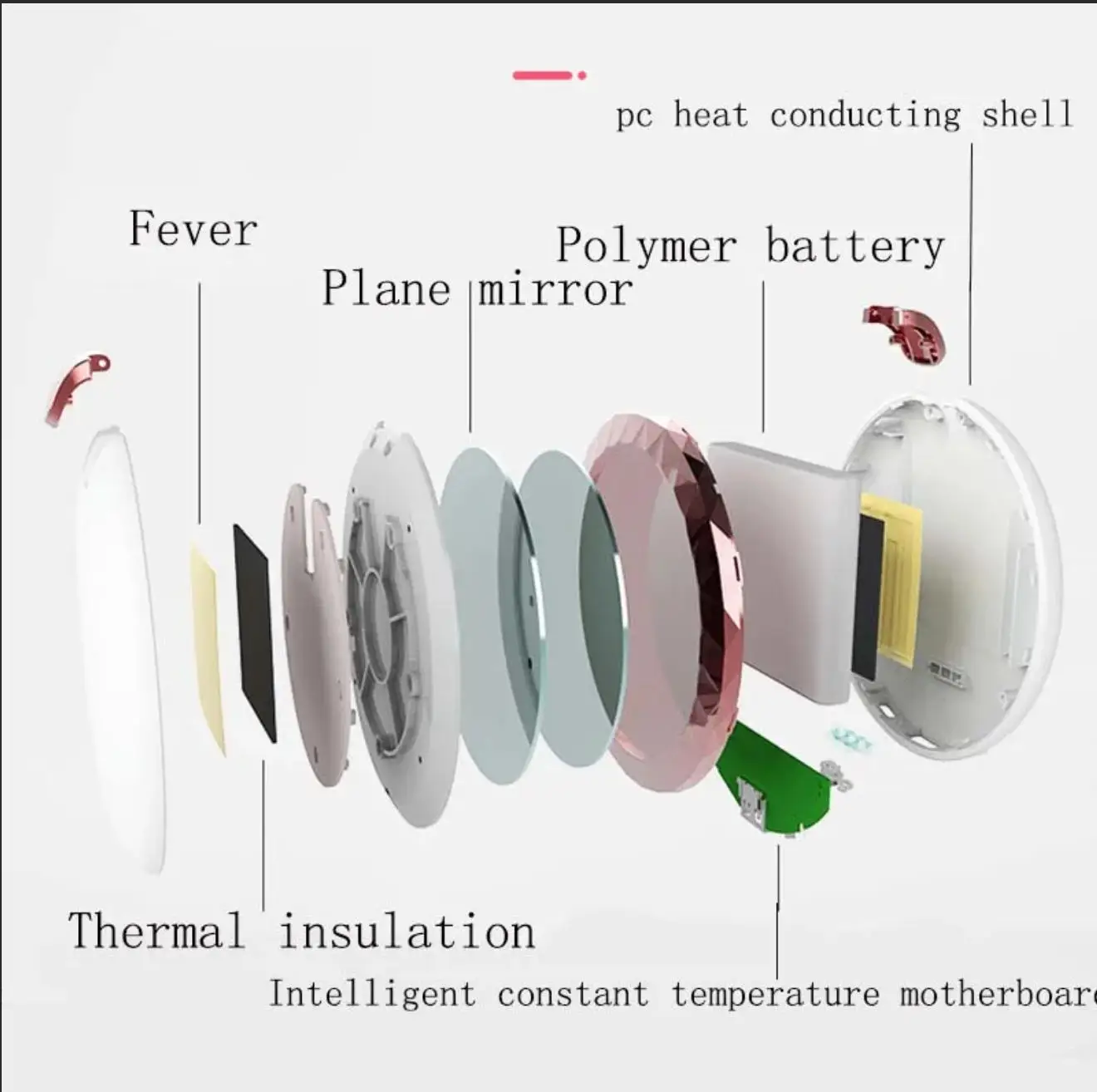 المحمولة التجميل LED مرآة ماكياج ضوء جهاز تدفئة محمول قابلة للشحن قوة البنك 3X المكبرة المكياج للطي مصباح مرآة التجميل