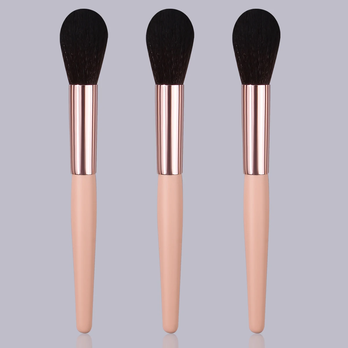 3pcs soft blush brush, loose brush, setting brush, contouring brush, multi-purpose facial makeup brush, beauty and slimming tool