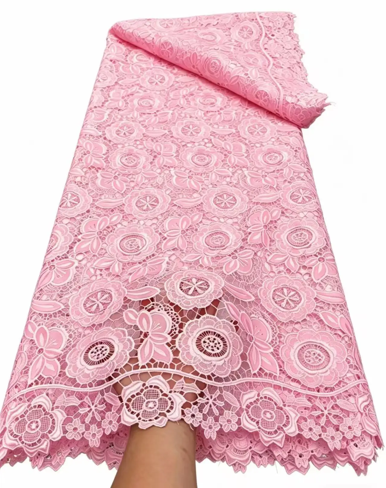 

Luxury Pure Guipure Cord Lace Fabric High Quality African Nigerian Water Soluble Lace Fabric Women Wedding Party Dress Sewing