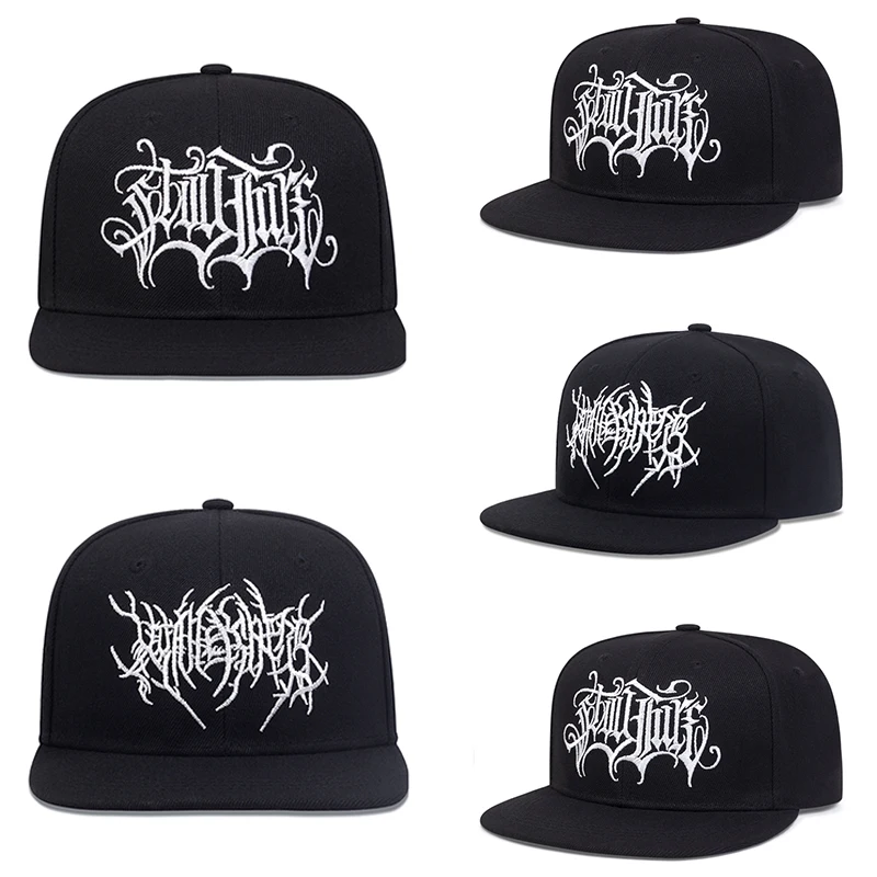 2026 New Fashionable Creative Flat Edge Hat Gothic Double Swallow Embroidered HipHop Hat Outdoor Daily Sunshade Hat Baseball Hat