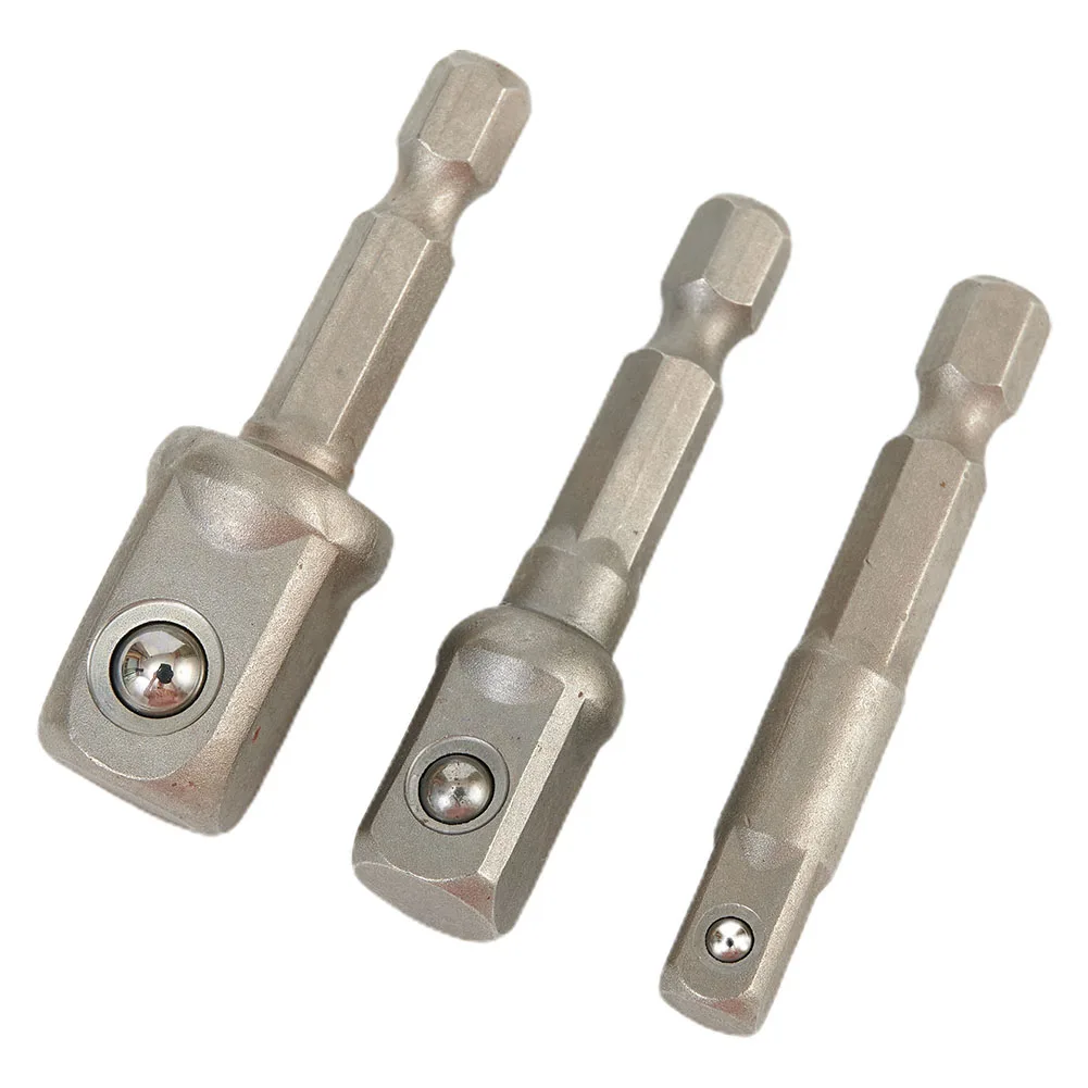 Socket Adapters, 1/4'', 3/8'', 1/2'' Shank Size, Suitable for Impact Drivers and Drills, Chrome Vanadium Steel Construction