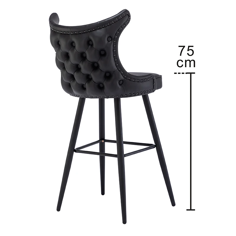 Black Luxury Bar Stool Modern Design Minimalist Metal Recreational Party Chairs Personalized Soft Taburetes De Bar Furniture