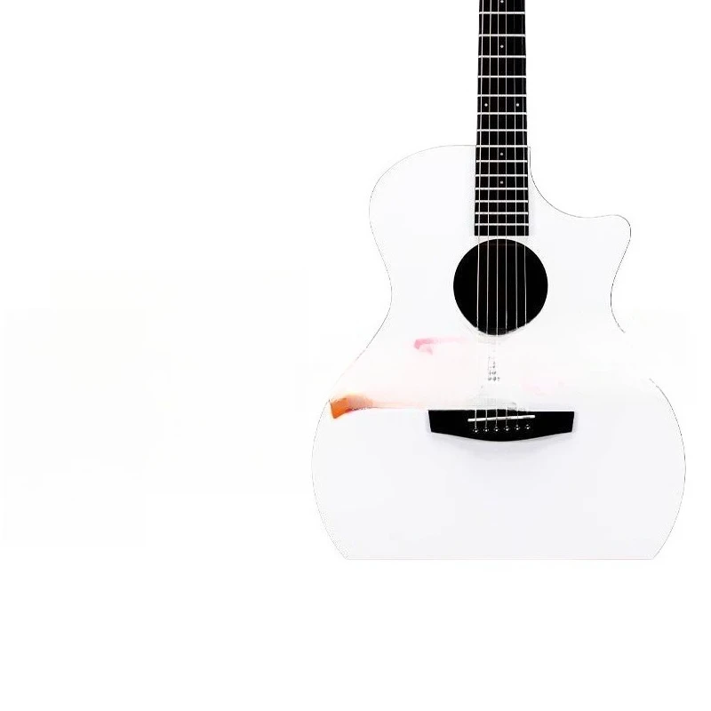 White folk guitar high value 41 inch beginner entry 36 inch glacier white travel model