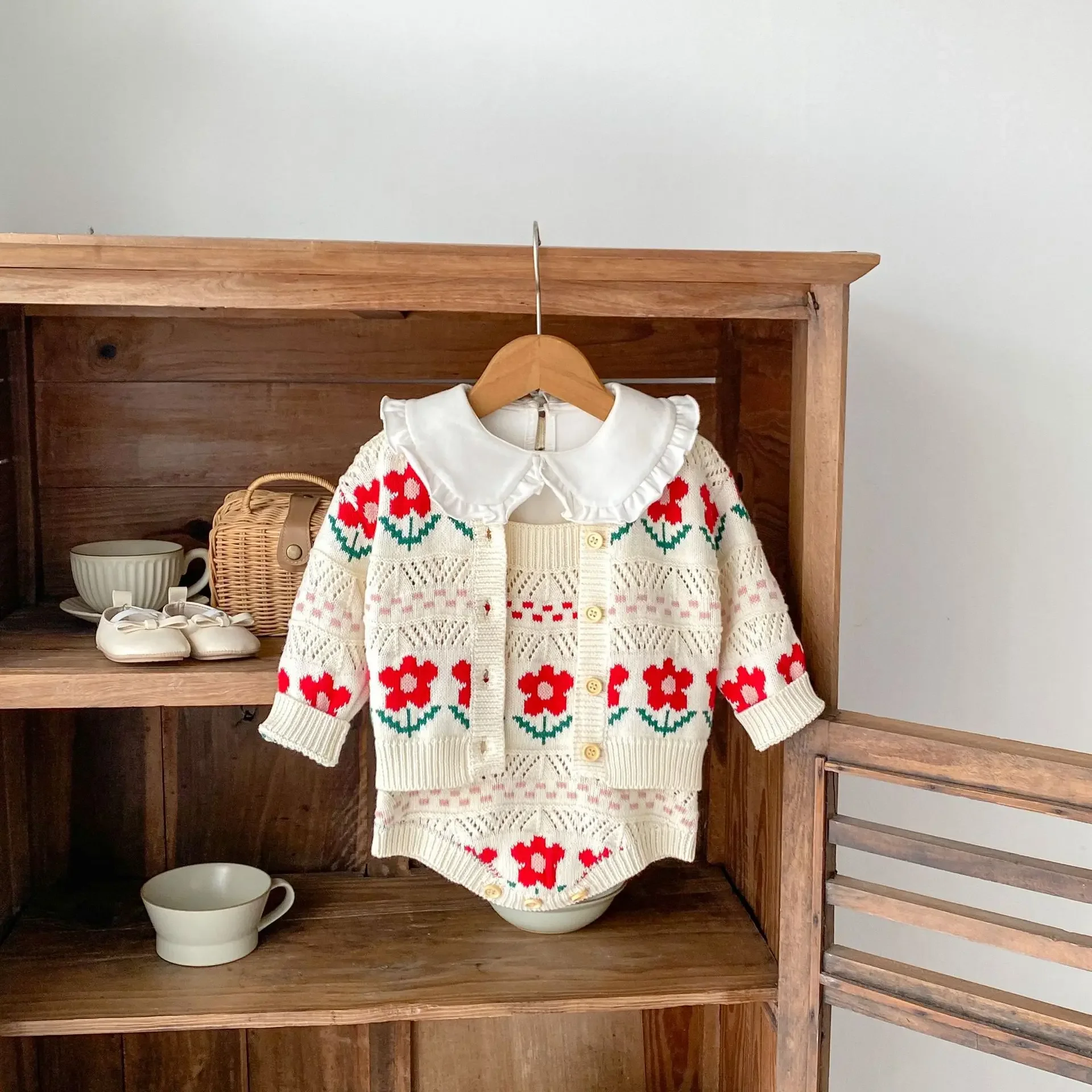 0-3T Flower Newborn Kid Baby Girl Sweater Autumn Winter Clothes Flower Warm Baby Knitwear Coat Cute Sweet Outfit