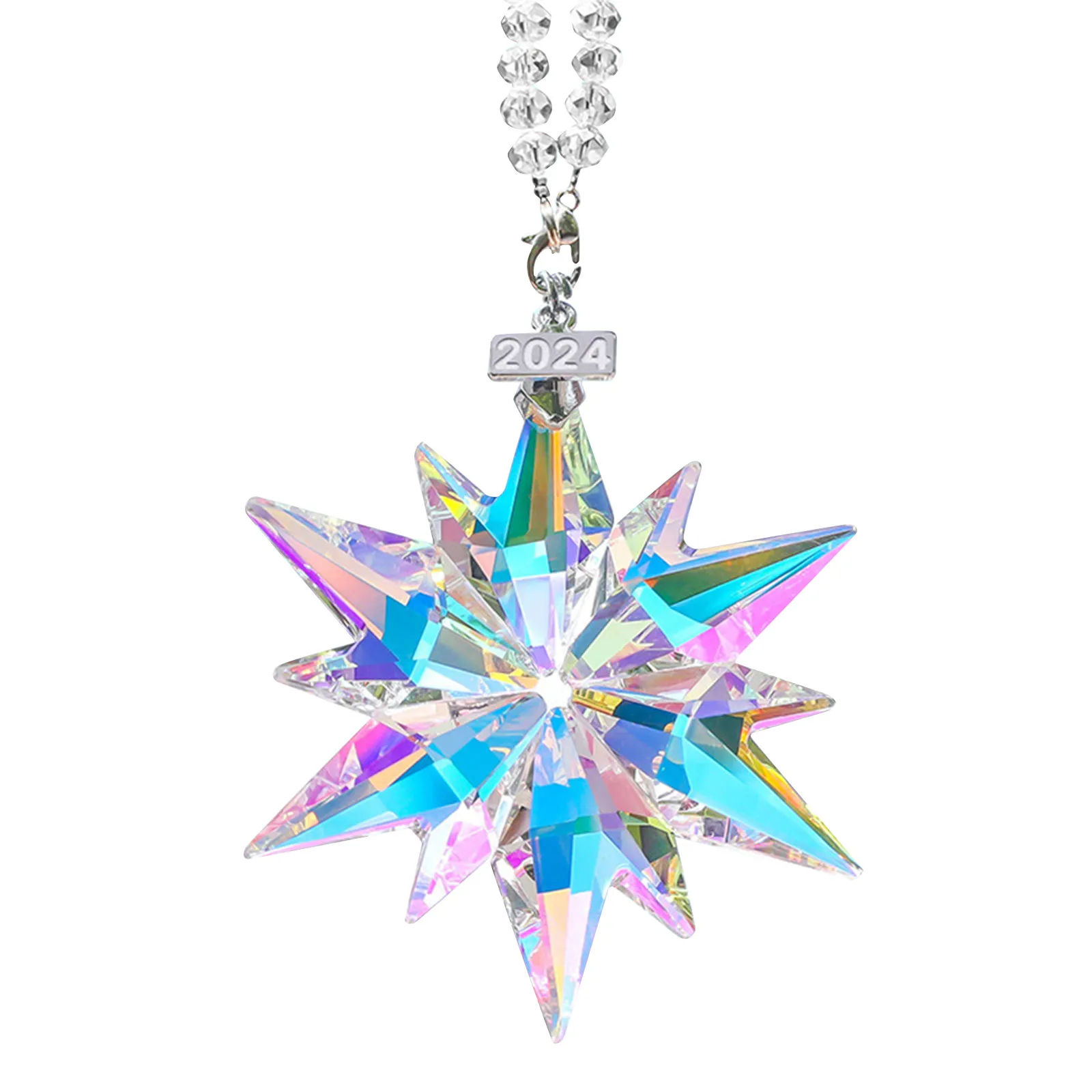 Annual Christmas Ornaments Crystal Snowflake Star Sparkly Crystal Beautiful Christmas Tree Ornaments For Women Girls 2024