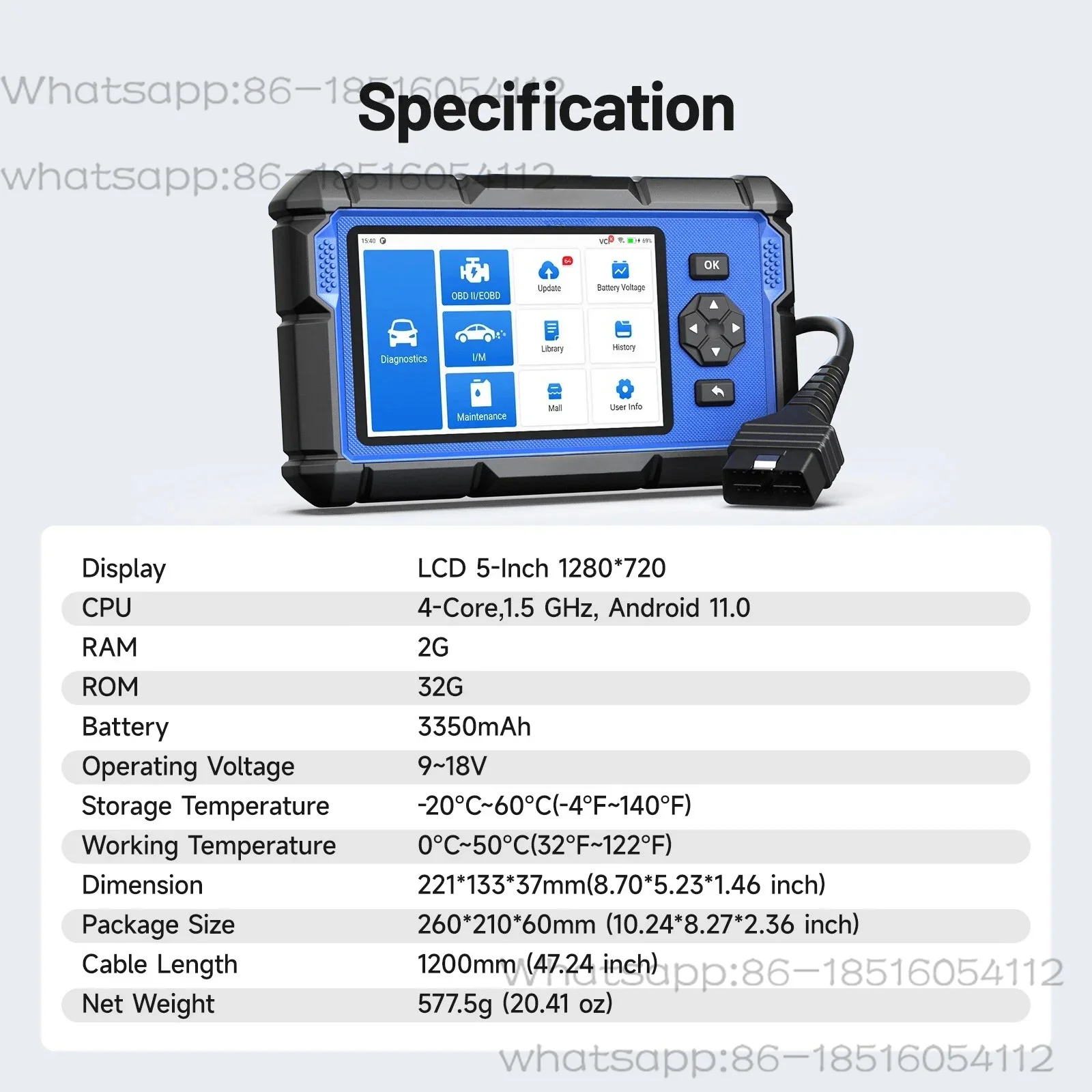 600S OBD2 Scanner Professional Car Diagnostic Tool ABS Airbag Oil EPB DPF TPMS BMS Reset Automotive Code Reader