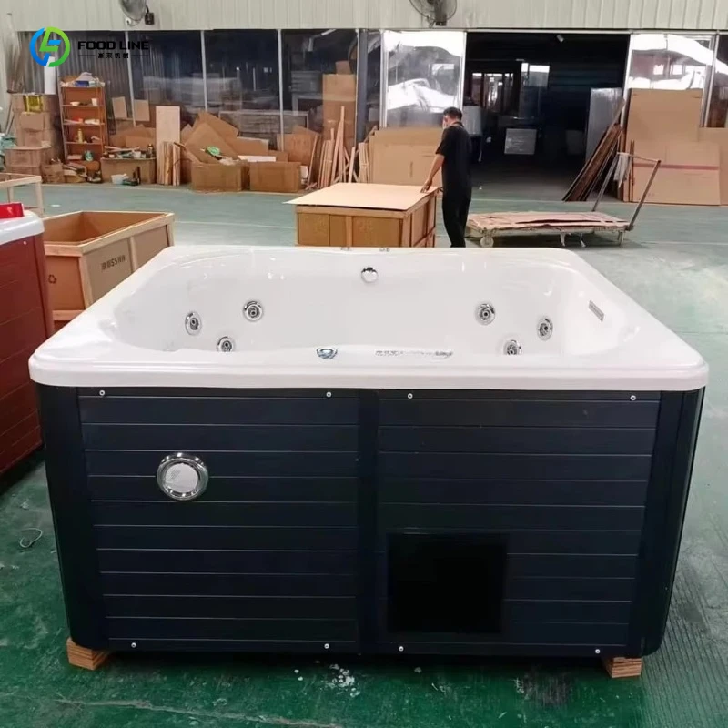 FL 2-Seater Acrylic Inflatable Spa, 130 Jet Portable Hot Tub Pool, Heated Massage Whirlpool for Garden & Balcony