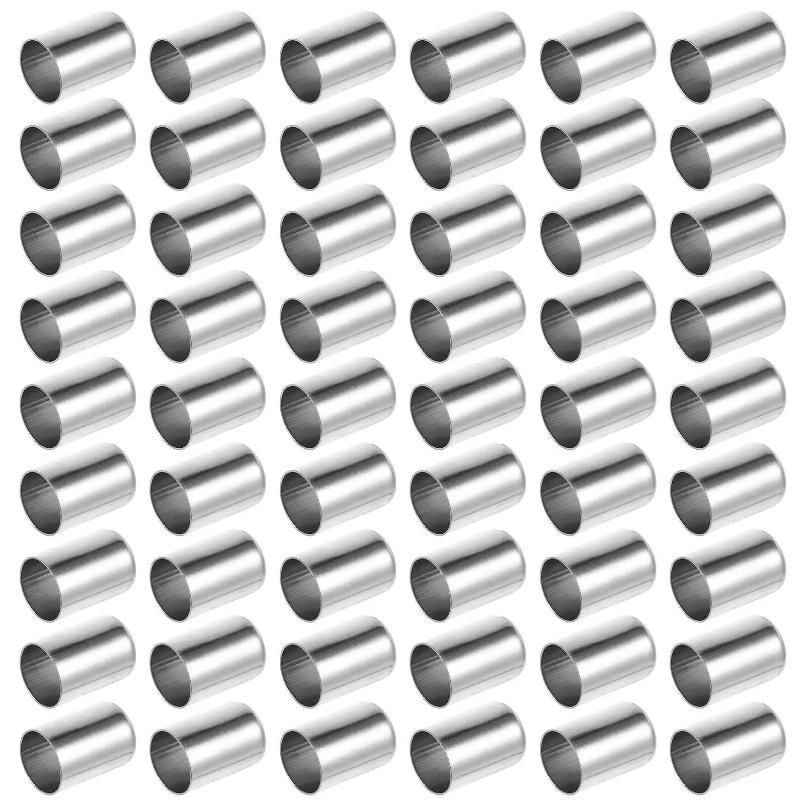 

100 Pcs Hose Tube Sleeve Fitting Tools Compression Silver Stainless Steel Hydraulic Crimp