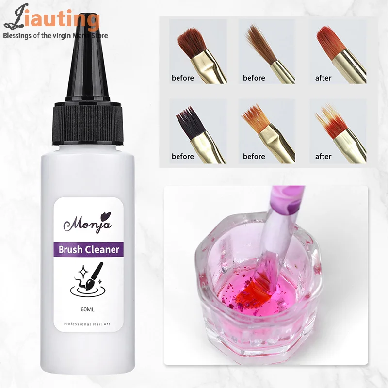 منظف فرشاة الأظافر مزيل السائل جل الأشعة فوق البنفسجية من الأكريليك مزيل الشحوم السريع أداة تنظيف العناية بالأظافر الاحترافية 30/60 مللي #5
