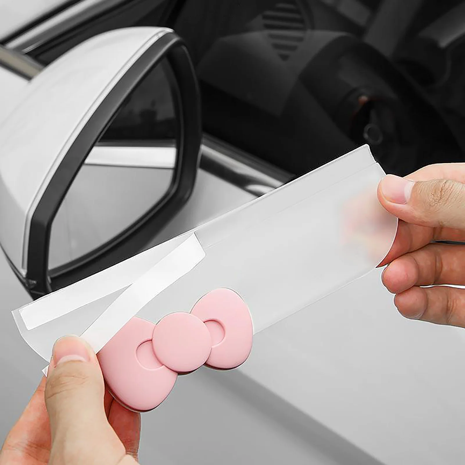 

Rearview Mirror Eyebrow Cover Trim Rear View Mirror Rain Block Cartoon Cute PVC Wing Mirror Eyebrow Cover Trim Side