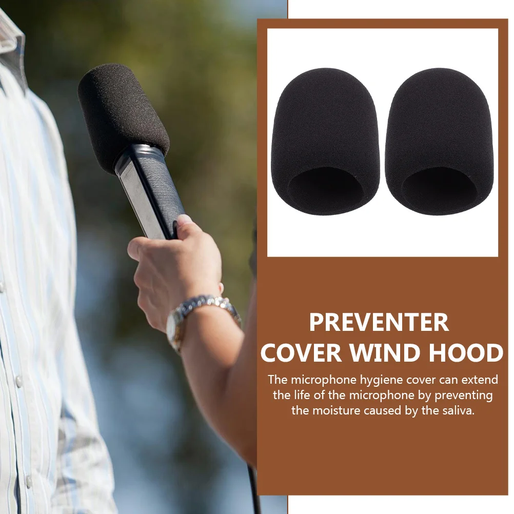 

2Pcs Breathable Sponge Microphone Protectors Enlarged Design for News Interview Conference Room Stage Mic Accessories