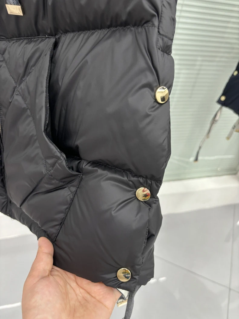Schinteon Women 90% White Duck Down Vest with Hood Casual Sleeveless Jacket Simple Solid Color Fashionable Autumn Winter Top New