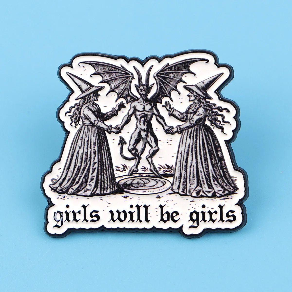 Sorceress Quotes Enamel Pin Black and White Brooches For Lapel Pins Badge on Backpack Costume Accessories Fashion Jewelry Gifts