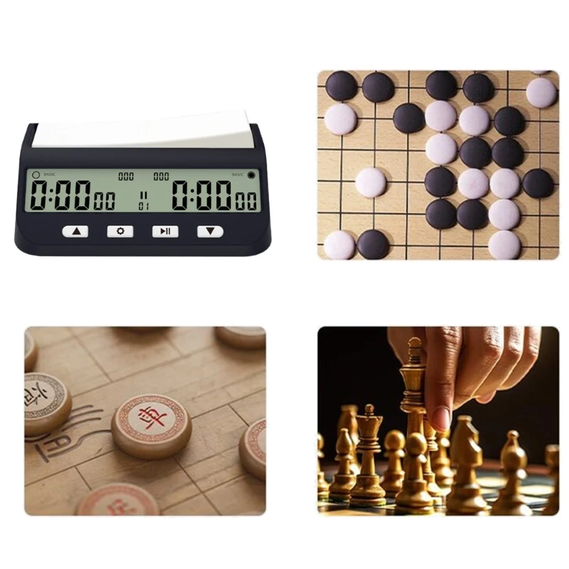 Chess Clock Digital Timer Professional Chess Count Down Game Timer, with Delay Count Downs up Alarm for Chess Board Game