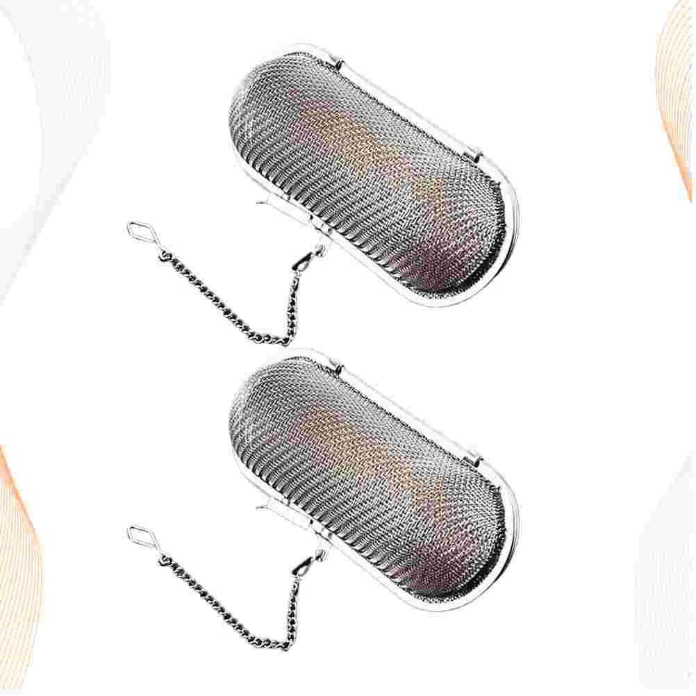 2 Pcs Tea Infuser Filter Chained Chic Leaker Stainless Steel Strainer Make Coffee