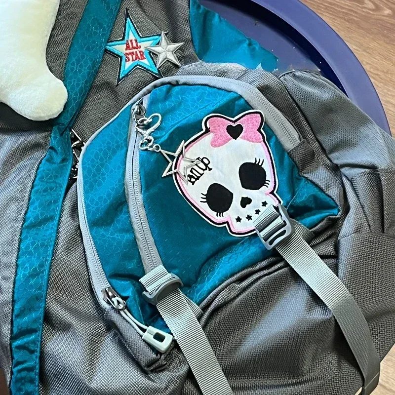 Y2k estetyczne torby Crossbody Vintage Skull Star gotycka japońska torba na ramię kobiety Harajuku Streetwear