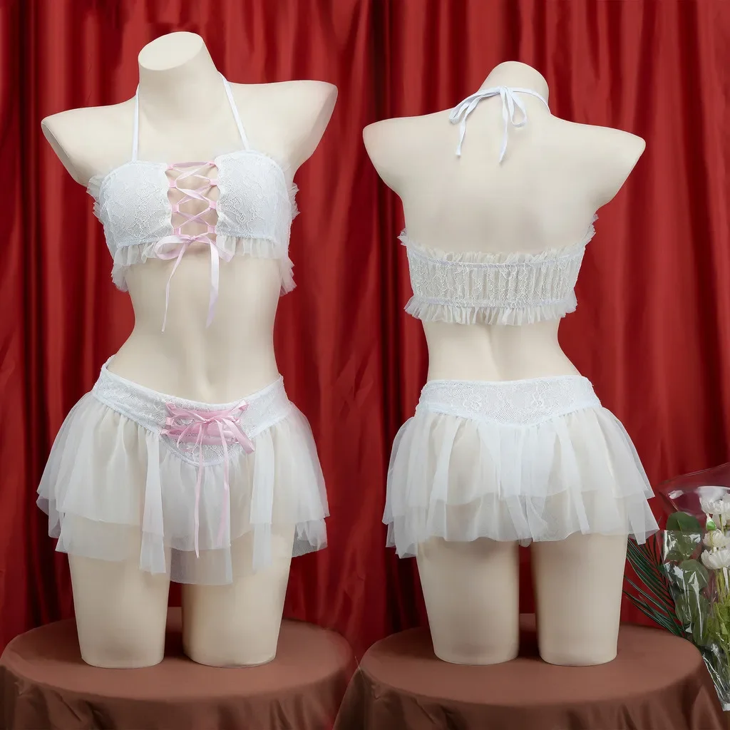 

Women Lingerie Exotic Sets Home Sleeping Nightwear Top Skirt Lolita Maid Cosplay Role Play Uniform