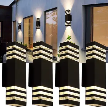 Luz LED de pared impermeable para exteriores, enchufe decorativo, soporte externo para escaleras, iluminación E27, accesorio para dormitorio, lámpara para el hogar, pared y calle