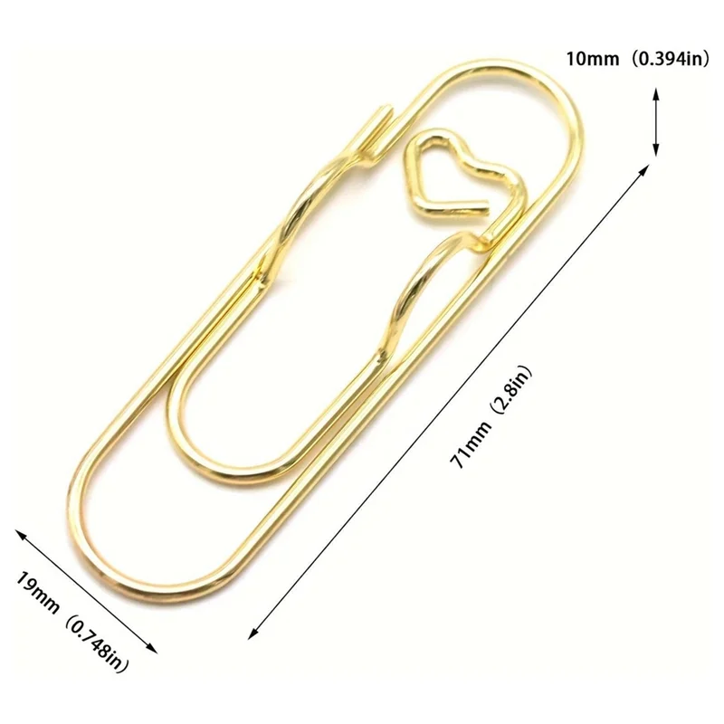 Suitable Multifunctional Pen Clips, 20PCS Portable Metal Paper Clips Large Size Office School Supplies, (Mix)