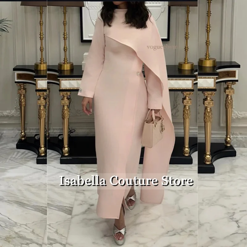 

Customized Jersey Button A-line O-Neck Midi Dresses Bespoke Occasion Celebrity Simple Elegant High Quality