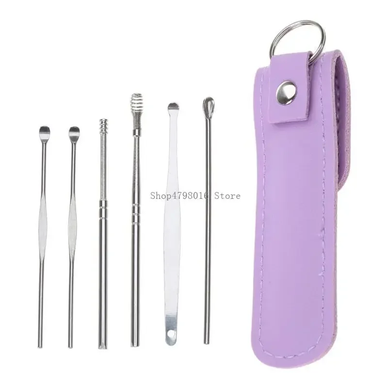 Ear Cleansing Tool Set Ear Pick Earwax Removal set Ear Curette Ear Wax Remover Tool with Storage Box Stainless Steel