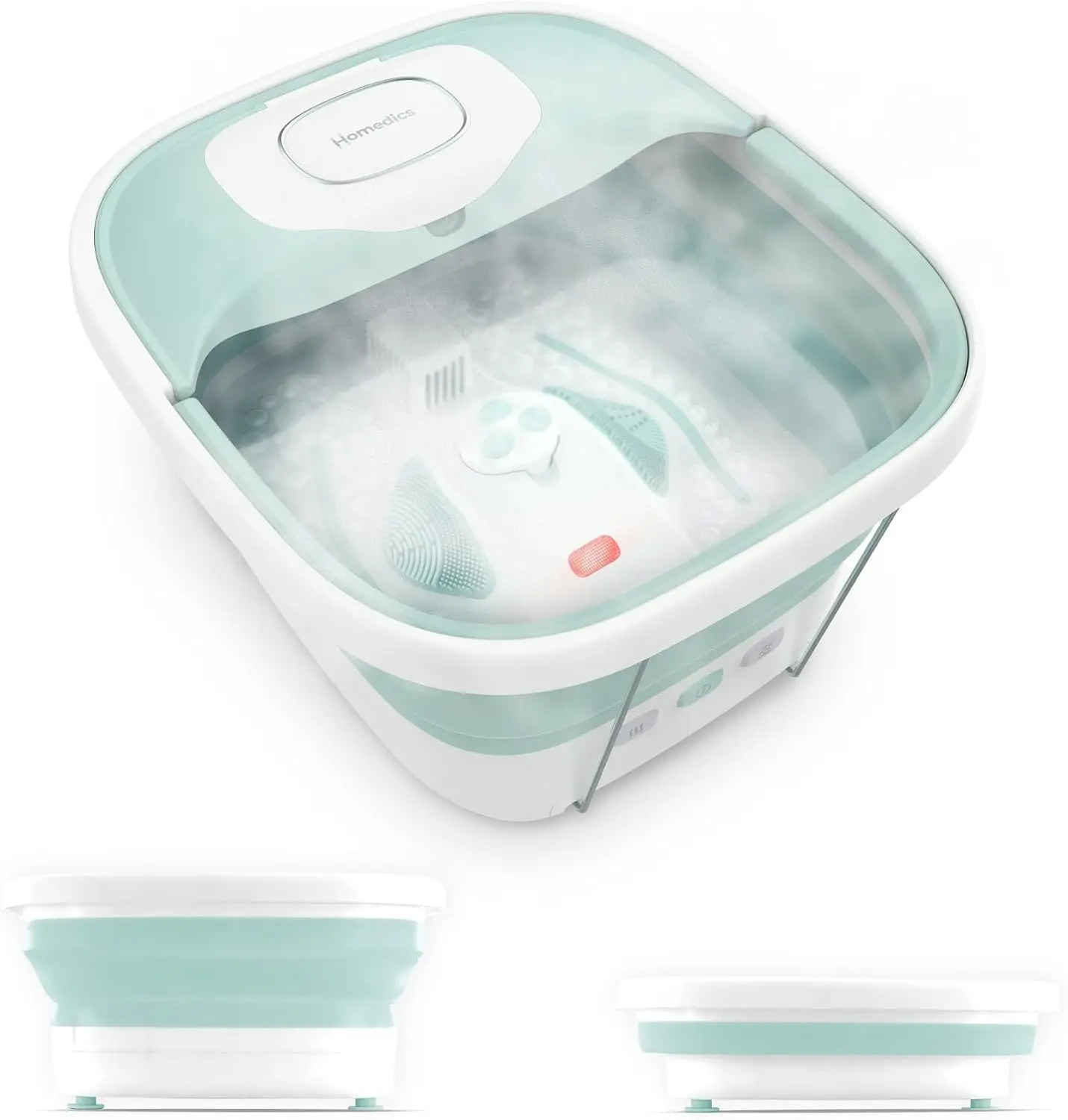 

Smart Space Elite Footbath with Heat Boost, Collapsible, Bubble Massage, 3 Pedicure Attachments, Safe for Bath Salts
