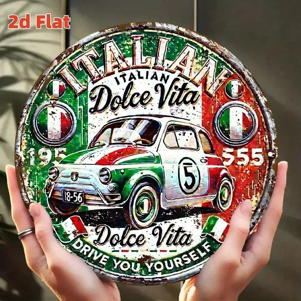 Letrero de hojalata de Metal Vintage, decoración de pared de coche italiano para garaje, Bar, Man Cave