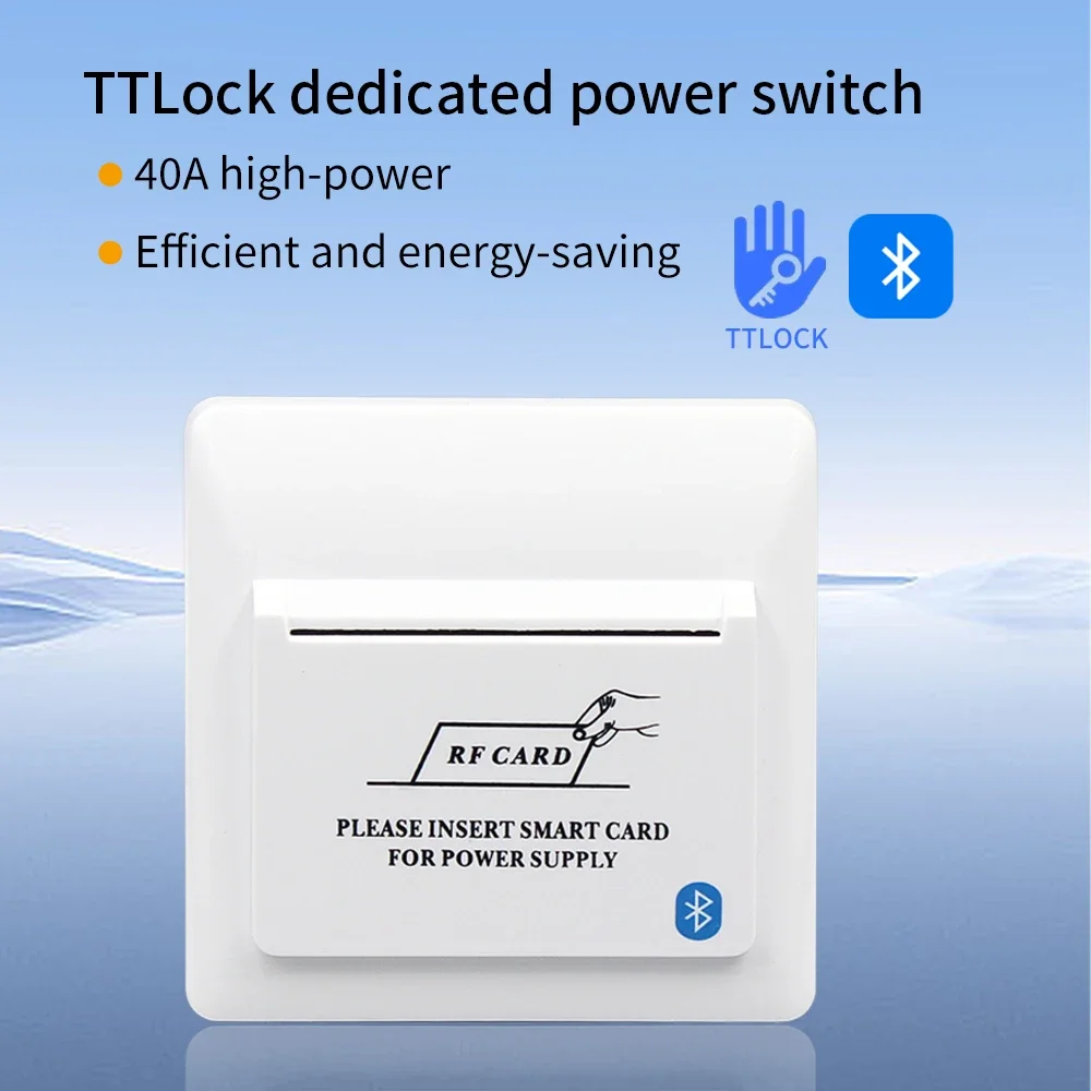 2.4G TTLOCK Power Saver TTHotel Energy Saving Switch RFID 13.56Mhz Card App Remote Control Energy Saver for Hotel Apartment B&B