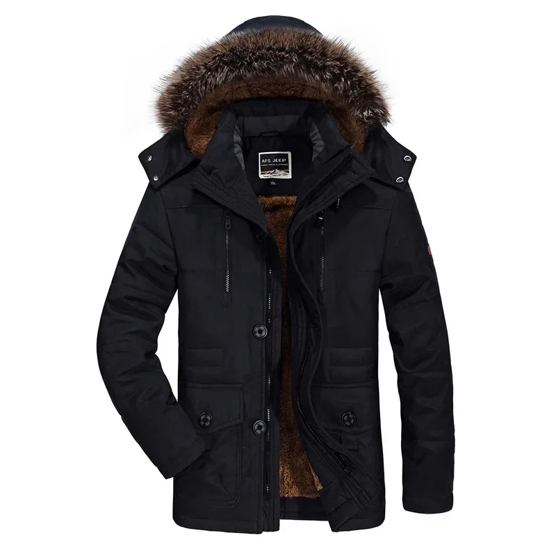 2023 Winter Versatile Men's Wear Thickened and Warm Up Large, Medium, and Long Top Coat Popular in Foreign Trade