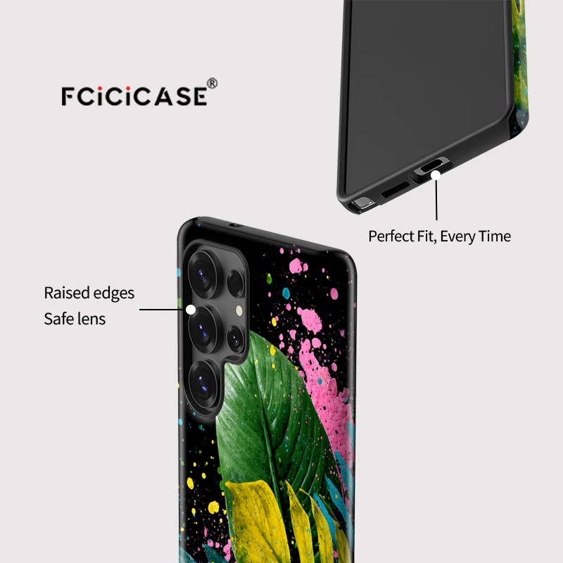 Fcicicase S25 الترا ماتي الاكريليك قضية الهاتف لسامسونج غالاكسي A56 5G A36 A26 A16 S25 S24 S20 FE S23 زائد يترك غطاء طباعة