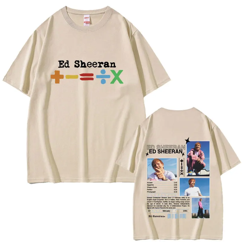 

Ed Sheeran European Tour 2025 T-shirt Men Women High Quality Sofy Cotton T Shirts Male Fashion Oversized Crewneck Tshirt Tops