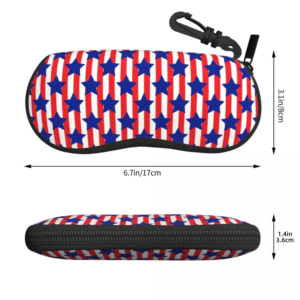 Custom American Flag Happy Fourth Of July USA Gifts Shell Glasses Case Unisex Travel Eyeglasses Case Sunglasses Protector Box