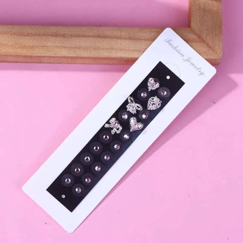20 stks/vel Mode Hart Boog Strass Oor Punt Stickers Oor Druk Stok Acupunctuur Auricular Oor Stickers Massage