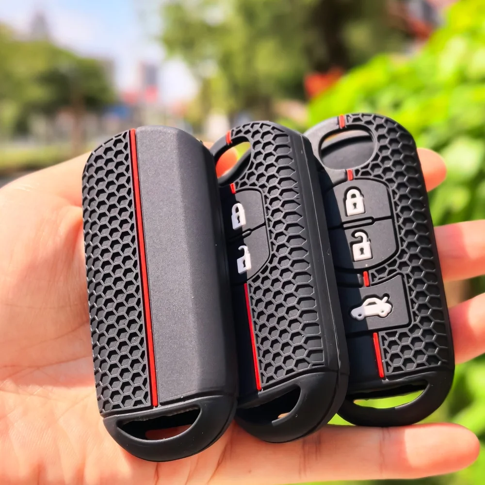 Soft Silicone Rubber Car Key Cover Case Fit for Mazda 2 3 5 6 8 Atenza CX5 CX-7 CX-9 MX-5 RX Smart 2/3/4 Buttons Key Case Shell view 4