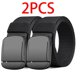 2PC Military Automatic Buckle Nylon Belt Outdoor Hunting Multifunctional Tactical Canvas Belt High Quality Men And Women Belt