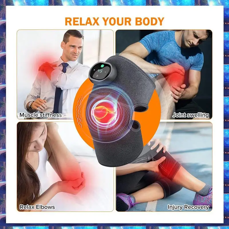

2025 Heating Knee Massager Compress Massager Knee Shoulder Elbow 3-In-1Heating Vibration Massager, For Pain Relief,Heating Knee