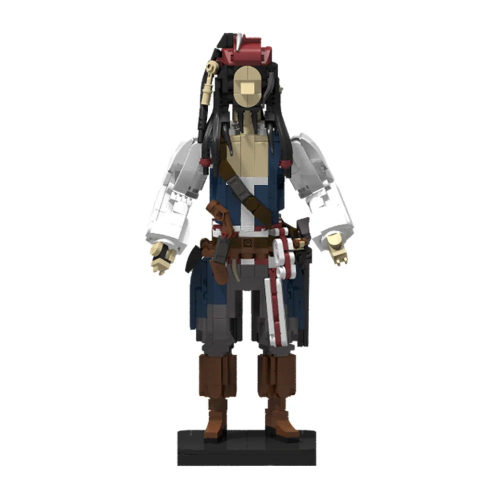 MOC Captain Jack Sparrow Beeldje Bouwstenen Model Film Pirates of the Caribbean Jack Captain Bricks Montage Speelgoed Kid Gift