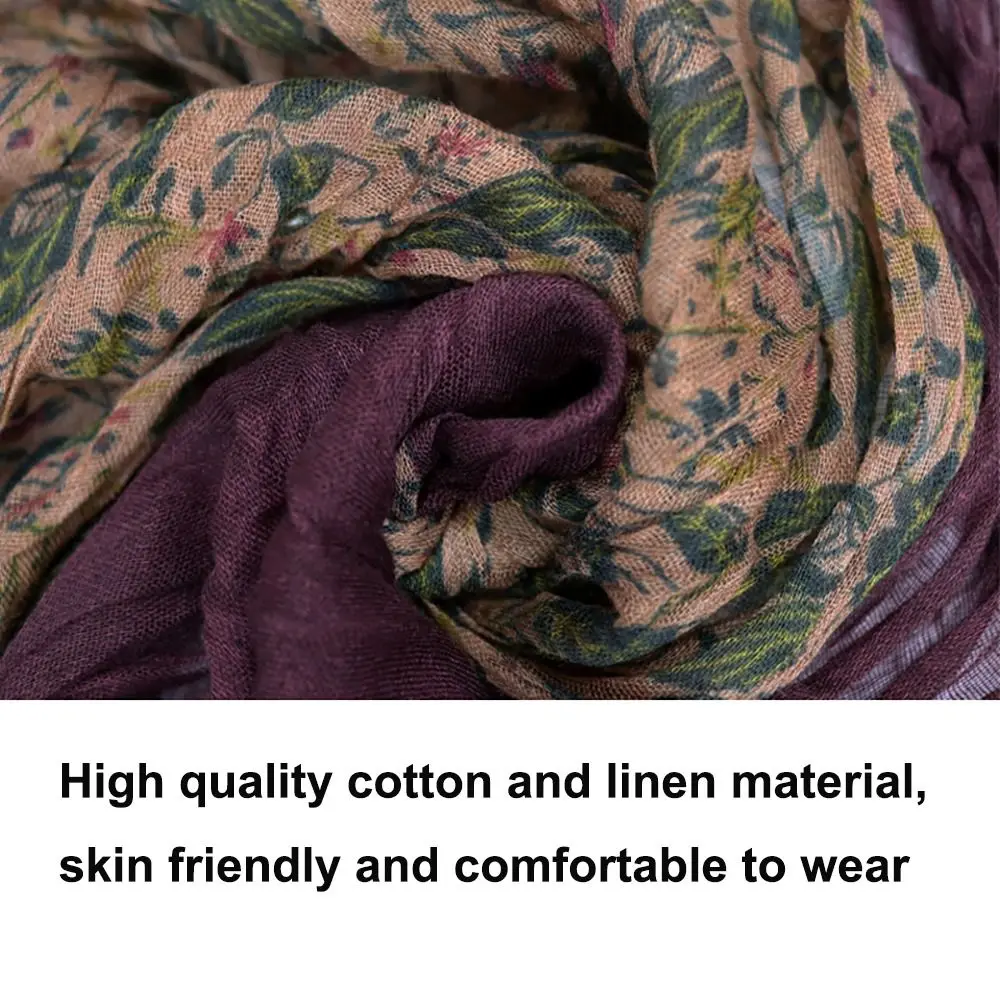 Hijab Cotton Linen Sunscreen Scarf Ethnic Style Baotou Hat Head Scarf Sun Protection