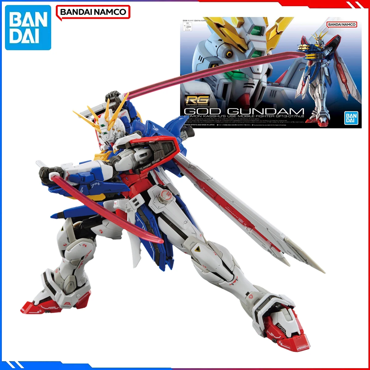 

Подлинная оригинальная фигурка Bandai Gundam, наборы моделей RG 1/144, аниме-фигурки God Gundam, коллекция моделей, игрушки в подарок для детей, игрушки для мальчиков
