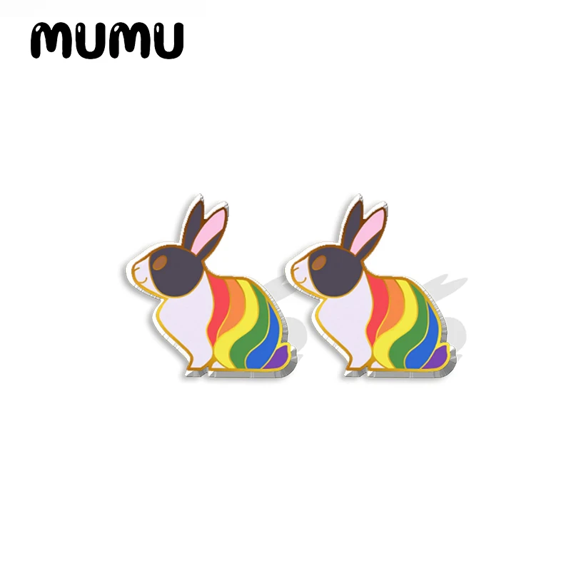 2022 New Pride Dog Acrylic Stud Earring Lovebird Rabbit Ferret Earrings Resin Epoxy Jewelry Gifts Friend