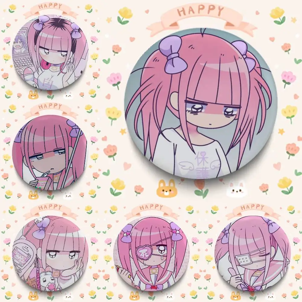 Menhera Chan Comic Characters Badges Button Round Creative Pin Brooch Badge Bag Decor Accessories Fans Collect Friends Gifts