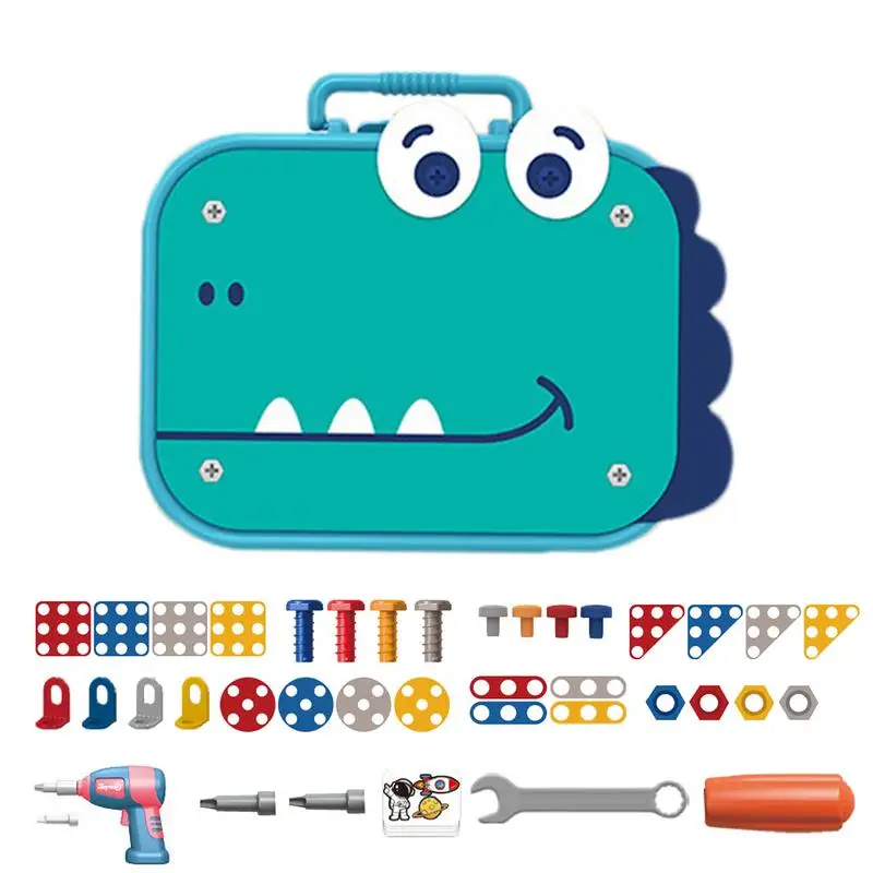 

Educational Toys Toolbox 211pcs Pretend Play Preschool Children Nut Screw Assembly Simulation Carpenter Toy Tool For Kids