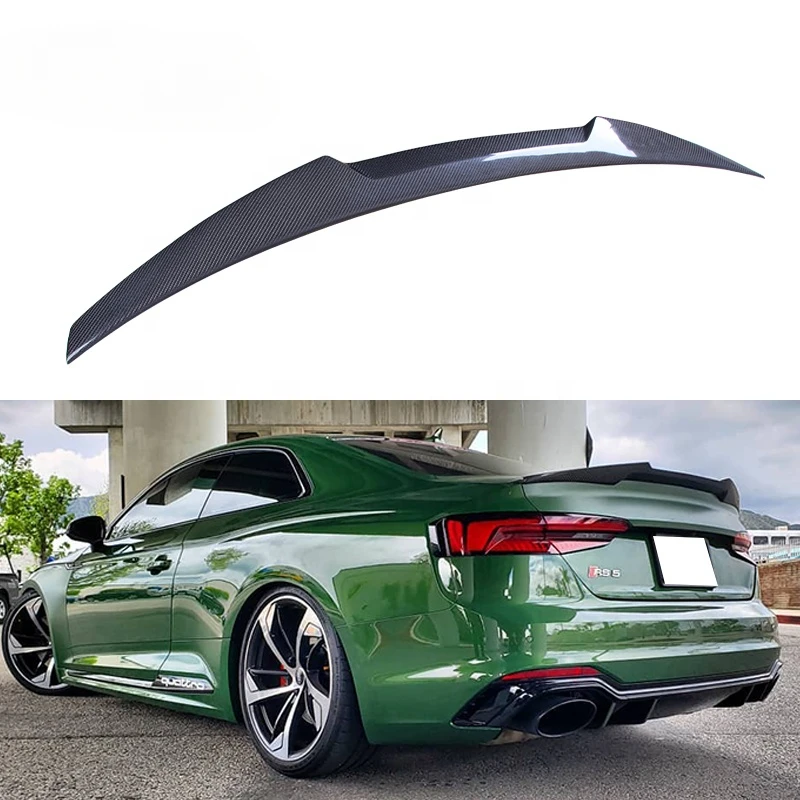 

For AUDI A5 S5 RS5 B9 B9.5 Coupe 2Door M4 Style Real carbon fiber material Rear Spoiler Trunk wing 2017-2024