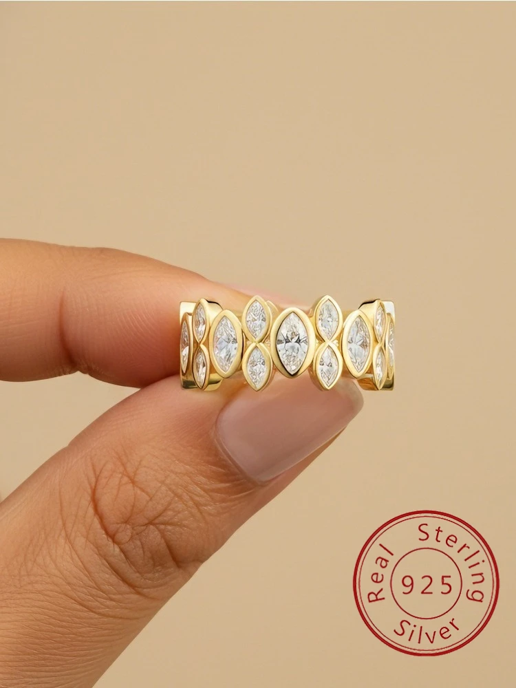 925 Sterling Silver Advanced Fashion Exquisite Oval Zircon Ring For Women Engagement Wedding Luxury High Quality Fine Jewelry