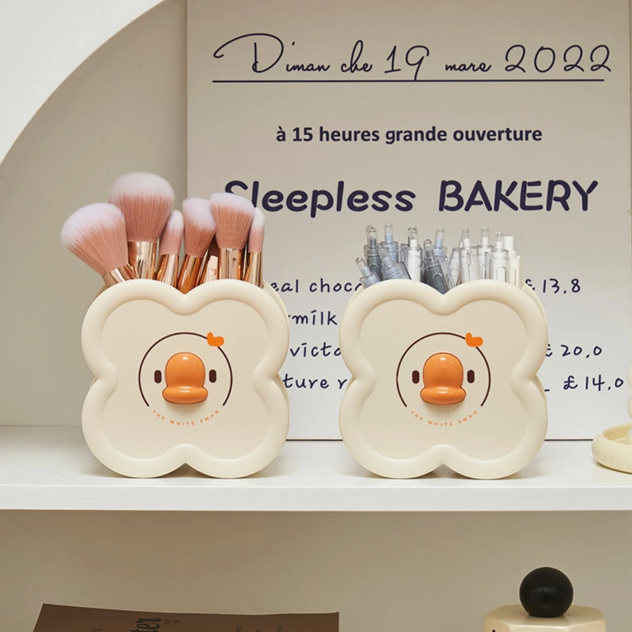 لطيف الكرتون جولة قلم رصاص حامل مكتب مكتب القلم وعاء كأس حالة الحاويات المنظم مقلمة دائم