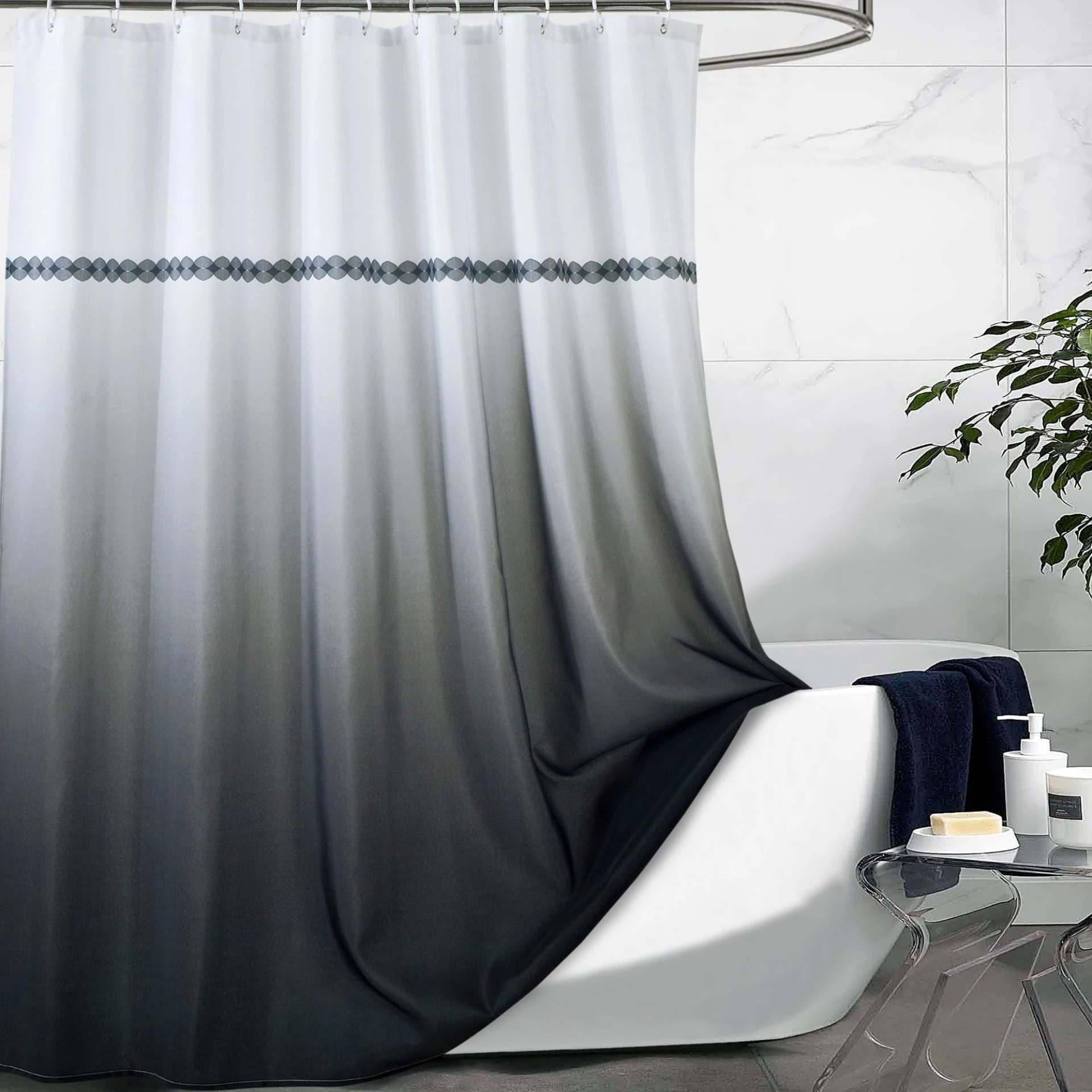 

Creative Gradient Shower Curtain for Bathroom Polyester Printing Shower Curtain Waterproof Textured Fabric Bath Decoration