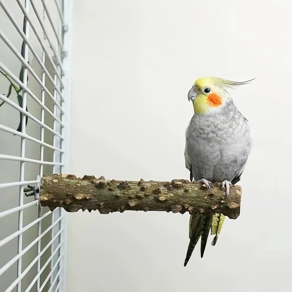 Bird Perch Toys Parrot Stand Stick with Stainless Steel Screws Cage Accessories For Birds Nail & Beak Grinding Toy For Parrot