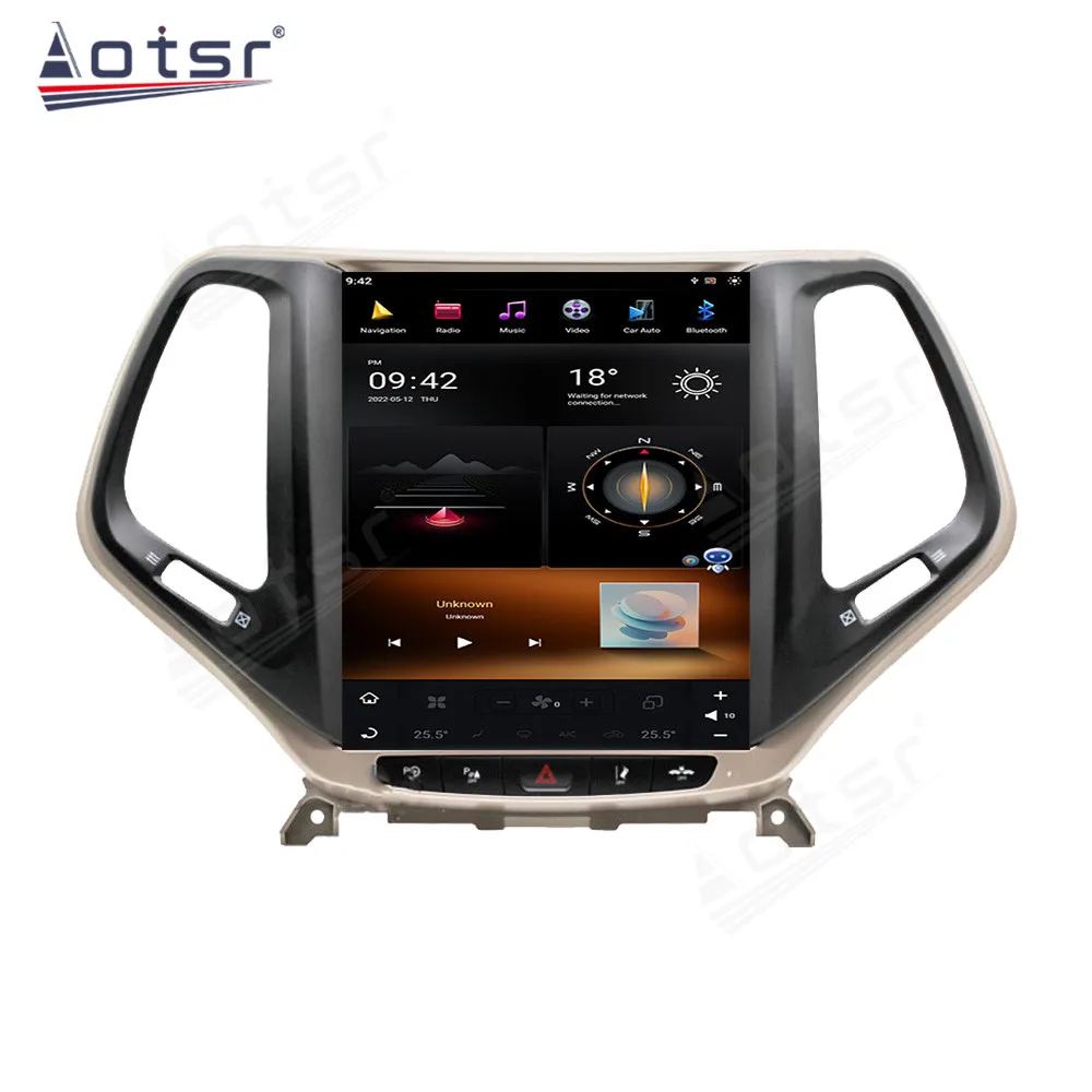 Carplay Auto 4G WIFI QLED For Jeep Grand Cherokee 2014-2018 Android 13 Car Radio Multimedia Video player GPS Navigation Stereo