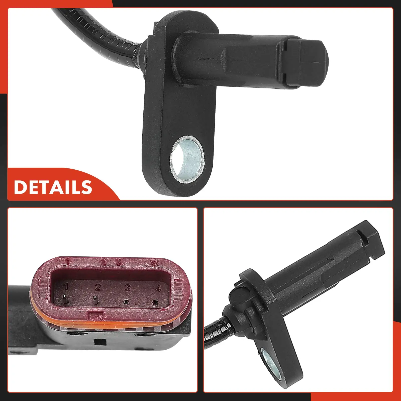 A-Premium Rear Driver or Passenger Side ABS Wheel Speed Sensor for Mercedes-Benz E250 E350 2014-2016 E400 2015-2016 E550 2014 8
